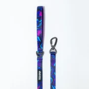 Midnight Floral dog lead in purple floral print