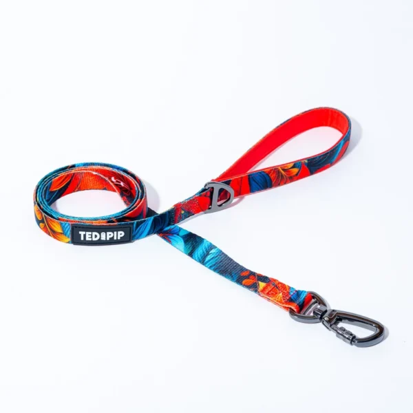 Tropical Bloom dog lead with padded handle and locking clasp